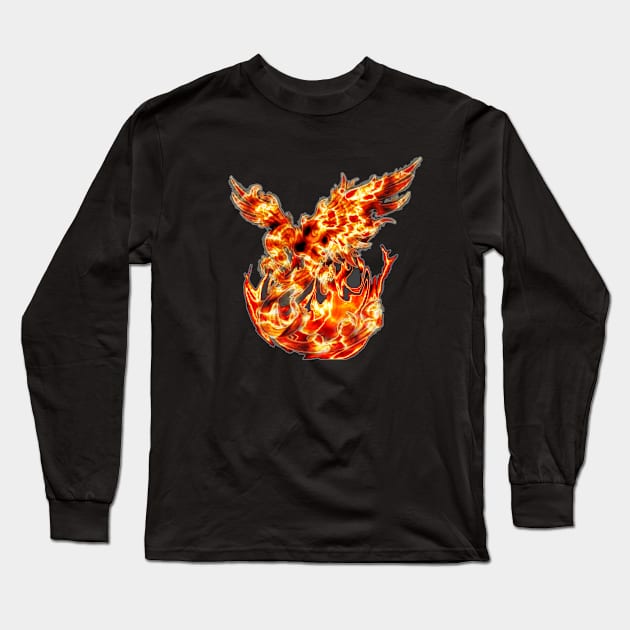 Phoenix on Fire Long Sleeve T-Shirt by DeidraRae